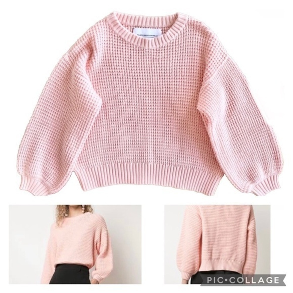 NEW I love Mr. Mittens Rose Pink 100% Pima Cotton Oversized Chunky Sweater